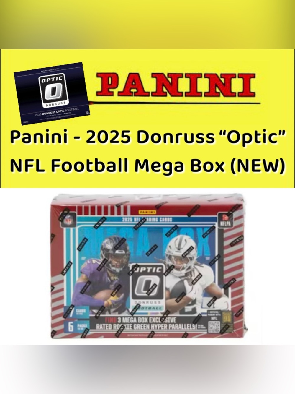 Panini - 2025 Donruss “Optic” NFL Football Mega Box (NEW/SEALED)